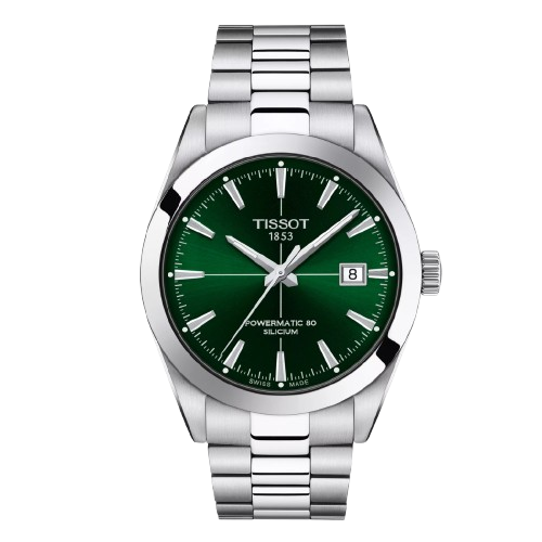 Tissot Classic Contemporary Silver Stainless Steel Green Dial Automatic Watch for Gents